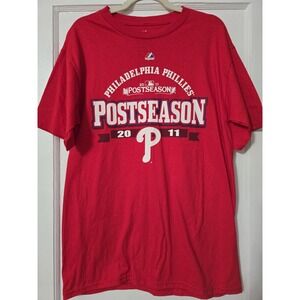 Philadelphia Phillies 2011 Postseason T-shirt Lg‎ Team players on the back NWOT